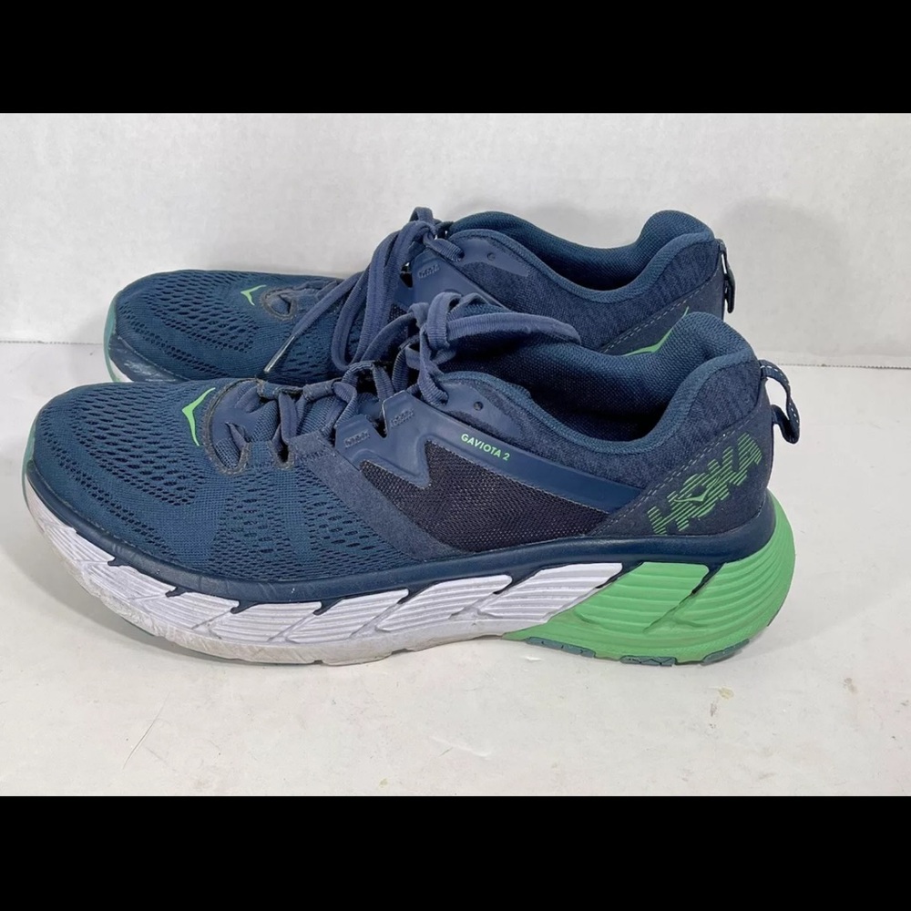 HOKA One One Gaviota 2 Blue/Green Running Shoes Men's Size 9.5 Sneakers